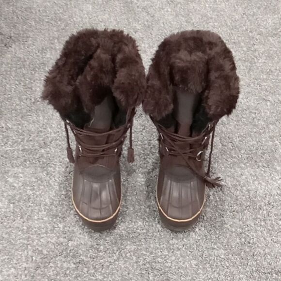 Khombu woman's Nordic boot brown suede and faux fur Costco item #744065 size 8M - Picture 4 of 5
